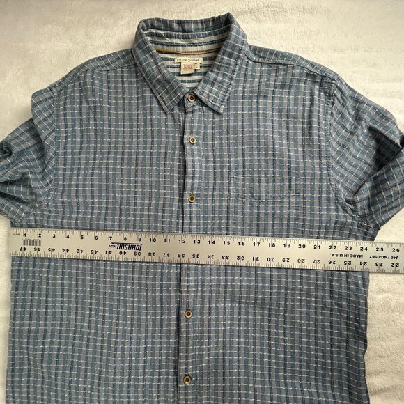 Carbon 2 Cobalt Mens Long Sleeve Checkered Button Up Shirt Large Cotton Blue - Picture 6 of 7
